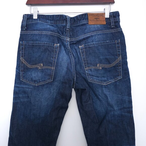 Jack & Jones Vintage Clark Original Jeans Men's 32x32 Dark Wash Straight Denim - Picture 7 of 16